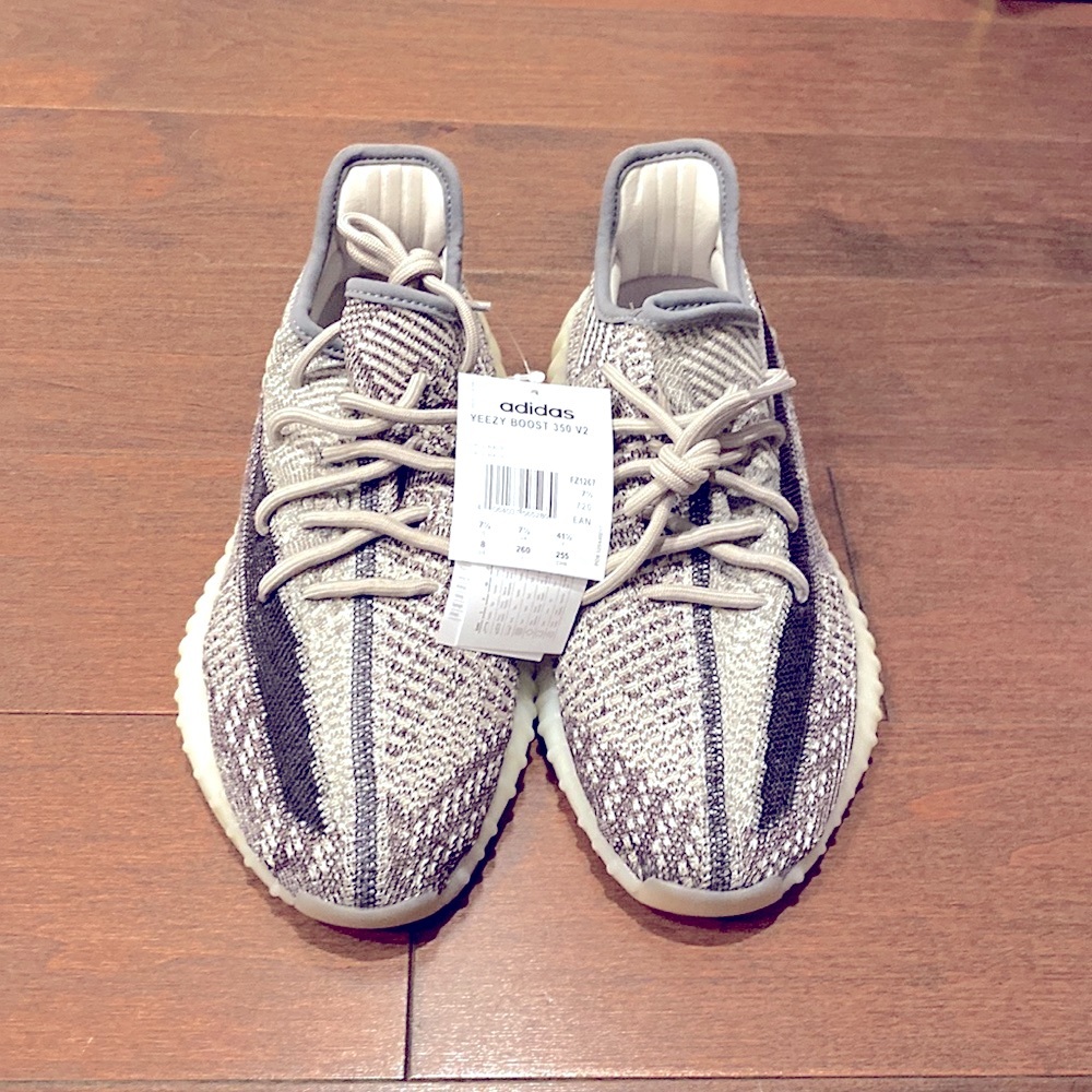 Yeezys black and white sneakers